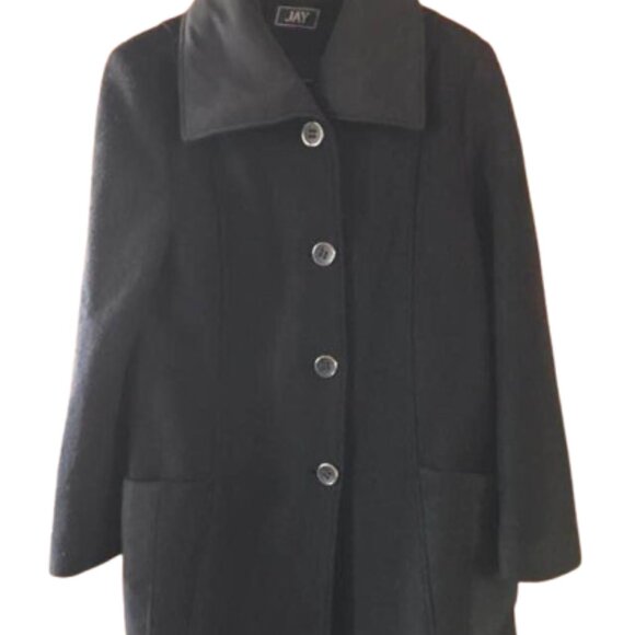 Jay Woolen Coat SZ 16 Black - Picture 8 of 8